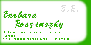 barbara roszinszky business card